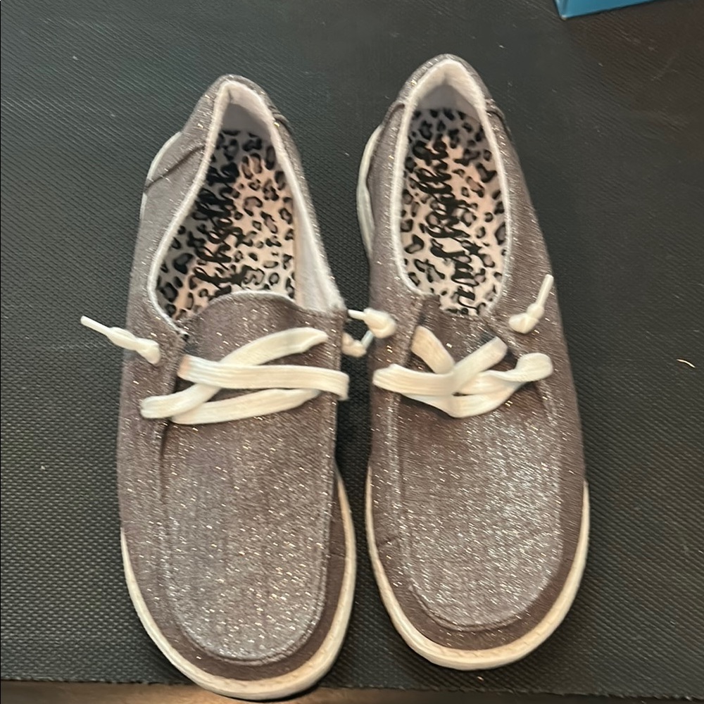 Gypsy Jazz Gray Silver Sneakers Slip-On Comfort